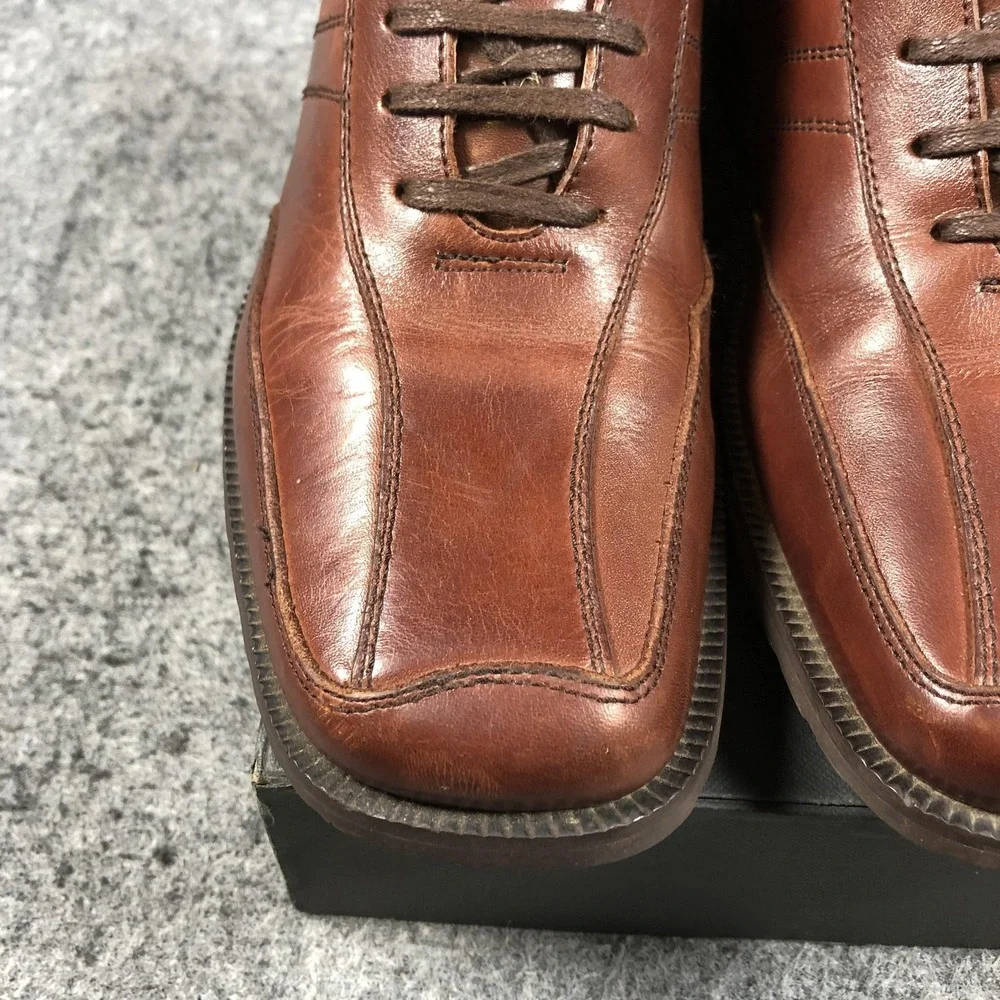 Stacy Adams Derby Dress Shoes Mens 8.5 Brown Leather Square Toe 53303-200